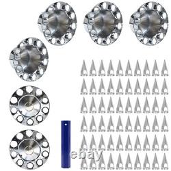Durable Semi Truck Wheel Hub Covers Kit 60pcs Lug Nut Cover Set for Front Rear
