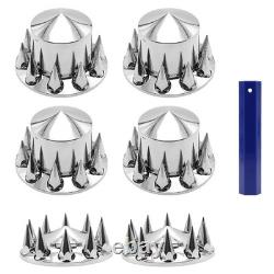 Durable Semi Truck Wheel Hub Covers Kit 60pcs Lug Nut Cover Set for Front Rear