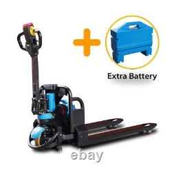 Electric Pallet Jack Truck Full Power Lithium 3300lbs Cap. Plus Extra Battery