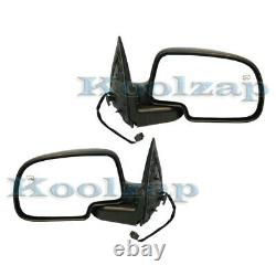 Escalade Avalanche Power Heated Black Rear View Mirror Left Right Side Set PAIR