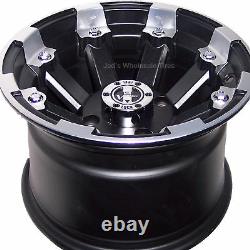 FOUR 14x7 4/110 Aluminum RIMS WHEELS & CENTER CAPS fits some Mini Trucks