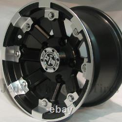 FOUR 14x7 4/110 Aluminum RIMS WHEELS & CENTER CAPS fits some Mini Trucks