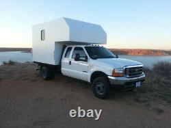 Fiberglass truck camper shell / service body cap