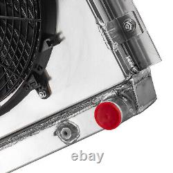 Fit 1947-1954 Chevy 3100 3600 3800 Pickup 3.8L Truck 4 Rows Radiator+Shroud Fan