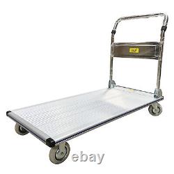 Folding Platform Truck, Aluminum, 660 lb. Cap, 48 x 24 x 8-3/8