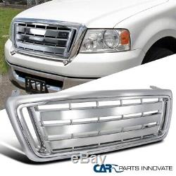 For 04-08 Ford F150 Pickup Truck Billet Chrome Front Bumper Hood Grill Grille