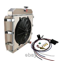 For 1955-1959 58 57 56 Chevy Apache Truck Pickup 3core Radiator+Shroud Fan+Relay