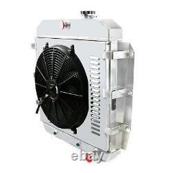 For 1955-1959 58 57 56 Chevy Apache Truck Pickup 3core Radiator+Shroud Fan+Relay