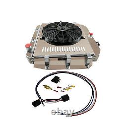 For 1955-1959 58 57 56 Chevy Apache Truck Pickup 3core Radiator+Shroud Fan+Relay