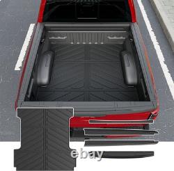For 2015-2025 Ford F150 5.5FT Truck Bed Rail Caps Truck Bed Mat Tailgate Mat