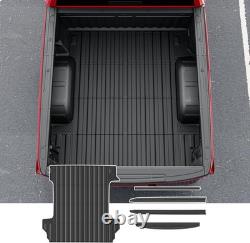 For 2019-2026 Chevy Silverado 1500 Bed Mat Truck Bed Rail Caps Tailgate Mat