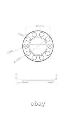 For Daf TRUCK & BUS UNIVERSAL STAINLESS STEEL 22.5 WHEEL COVERS 2 Pcs