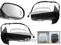 For GM Pickup 07-14 Mirror Power Folding Memory Signal Chrome Cap RH+LH 2pc Pair