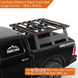 Full-Size Truck Cap Rack Platform Rack Truck Bed Cargo Carrier for F-150 Ram GMC