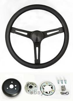 GMC Pick Up Truck Jimmy Van Black Foam on Black Steering Wheel 13 1/2 GMC cap