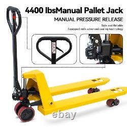 Heavy Duty 4400 lbs Cap 48L x 21W Pallet Jack Truck Manual with Wheels Hand