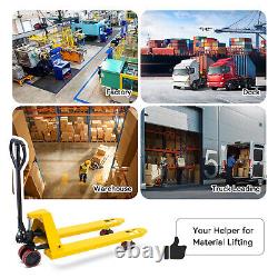 Heavy Duty 4400 lbs Cap 48L x 21W Pallet Jack Truck Manual with Wheels Hand