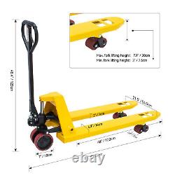 Heavy Duty 4400 lbs Cap 48L x 21W Pallet Jack Truck Manual with Wheels Hand