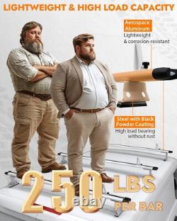 Heavy Duty 53 Truck Cap Topper Rack Aluminum Ladder Roof Rack 3 Crossbars White