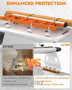 Heavy Duty 53 Truck Cap Topper Rack Aluminum Ladder Roof Rack 3 Crossbars White