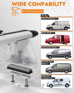 Heavy Duty 53 Truck Cap Topper Rack Aluminum Ladder Roof Rack 3 Crossbars White