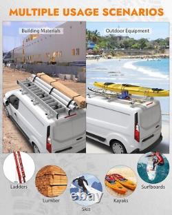 Heavy Duty 53 Truck Cap Topper Rack Aluminum Ladder Roof Rack 3 Crossbars White