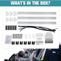 Heavy Duty 63 Truck Cap Topper Rack Aluminum Ladder Roof Rack 2 Crossbars White