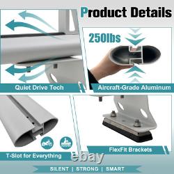 Heavy Duty 63 Truck Cap Topper Rack Aluminum Ladder Roof Rack 2 Crossbars White