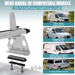 Heavy Duty 63 Truck Cap Topper Rack Aluminum Ladder Roof Rack 3 Crossbars White