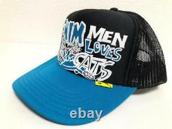 Kapital DENIM MEN LOVES CATS truck cap hat trucker black blue