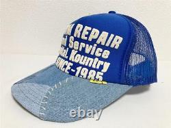 Kapital DENIM REPAIR SERVICE PT denim truck cap hat trucker blue