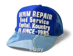 Kapital DENIM REPAIR SERVICE PT denim truck cap hat trucker blue