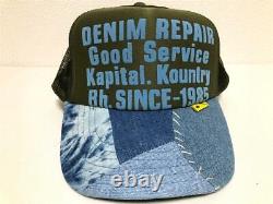 Kapital DENIM REPAIR SERVICE PT denim truck cap hat trucker dark green