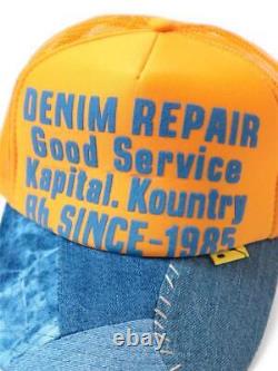 Kapital DENIM REPAIR SERVICE PT denim truck cap hat trucker gold