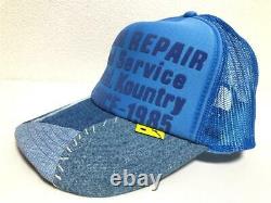 Kapital DENIM REPAIR SERVICE PT denim truck cap hat trucker sax blue
