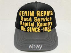 Kapital DENIM REPAIR SERVICE PT truck cap hat trucker black gray