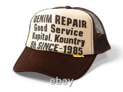 Kapital DENIM REPAIR SERVICE PT truck cap hat trucker ecru brown
