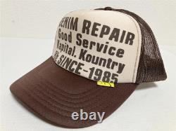 Kapital DENIM REPAIR SERVICE PT truck cap hat trucker ecru brown