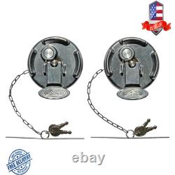 Keyed Alike Pair Diesel Fuel Caps Lever Style Aluminum for Peterbilt Trucks