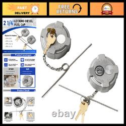 Locking Diesel Fuel Cap 2 1/4 for Ford Trucks, Reefer Trailers, 2pcs Replacemen