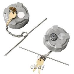 Locking Diesel Fuel Cap 2 1/4 for Ford Trucks, Reefer Trailers, 2pcs Replacemen