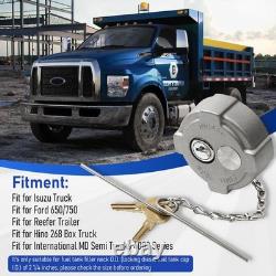 Locking Diesel Fuel Cap 2 1/4 for Ford Trucks, Reefer Trailers, 2pcs Replacemen