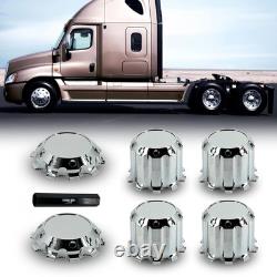 Luxury Chrome Semi Truck Hub Cover Wheel Axle Covers Center Caps with 33mm Lug Nu