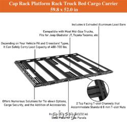 Mid-Size Truck Cap Platform Rack Trunk Bed Cargo Carrier for Gladiator Tacoma