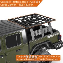 Mid-Size Universal Truck Bed Cap Platform Rack Trunk Bed Cargo Carrier Aluminum