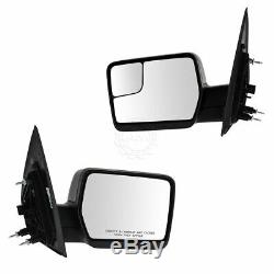 Mirror Power Amber Reflector Black Textured Cap Pair Set for 04-13 F150