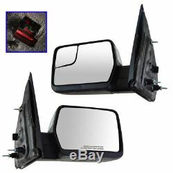 Mirror Power Amber Reflector Chrome Cap Pair Set for 04-13 Ford F150 NEW