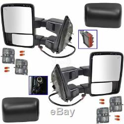 Mirror Power Fold Telescope Heat Memory Signal Light Textured Tow Pair for Ford