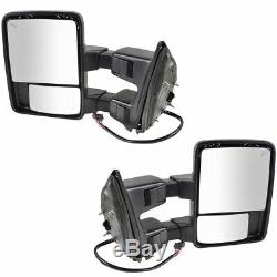 Mirror Power Fold Telescoping Heat Memory Signal Clearance Tow Pair for Ford