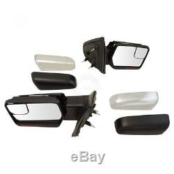 Mirrors Power Heated Signal Memory Chrome & Black Caps Pair Set for Ford F150